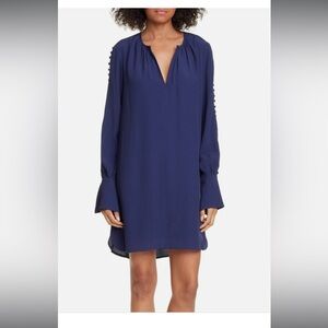 Joie Midnight Navy Blue Dress Erlene Long Sleeve Shift Dress XS